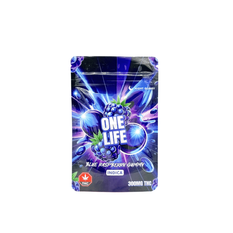 One Life Edibles Blue Raspberry Gummy – Indica THC gummy
