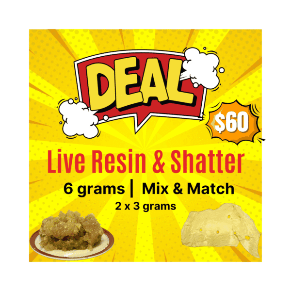 A custom 6-gram mix and match bundle of premium cannabis concentrates, featuring live resin and shatter by 420Express.