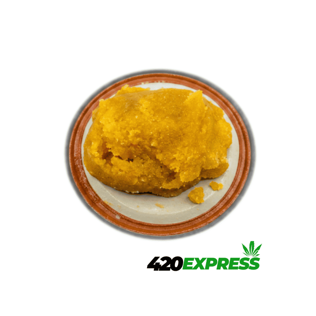 Gorilla Glue live resin sugar wax and shimmering amber terp sauce